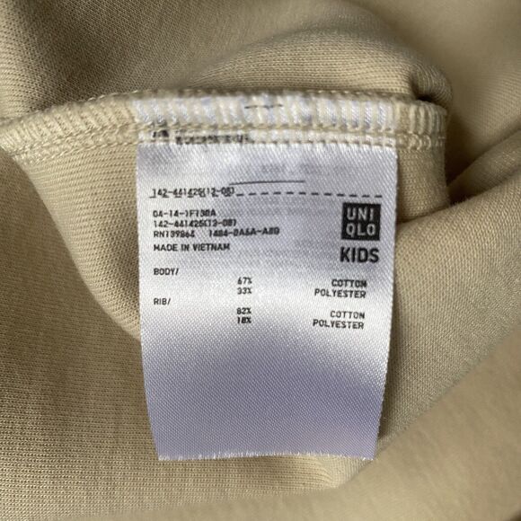 UNIQLO U Sweat Mock Neck Dress Long Sleeve Fits S Girls 13 Ivory Oversized NWT - Picture 7 of 8
